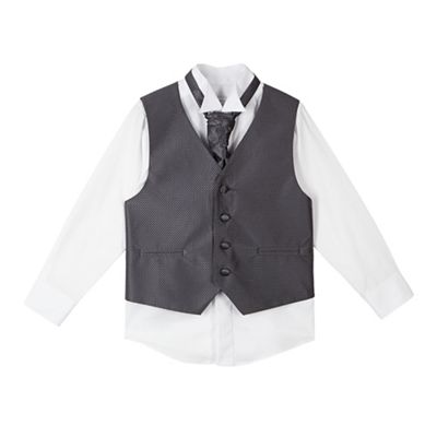 RJR.John Rocha Boys' white shirt, grey waistcoat and tie set